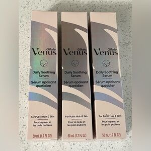 NEW Lot of 3 Gillette Venus Daily Smoothing Serum Pubic Hair & Skin 50 ml Each
